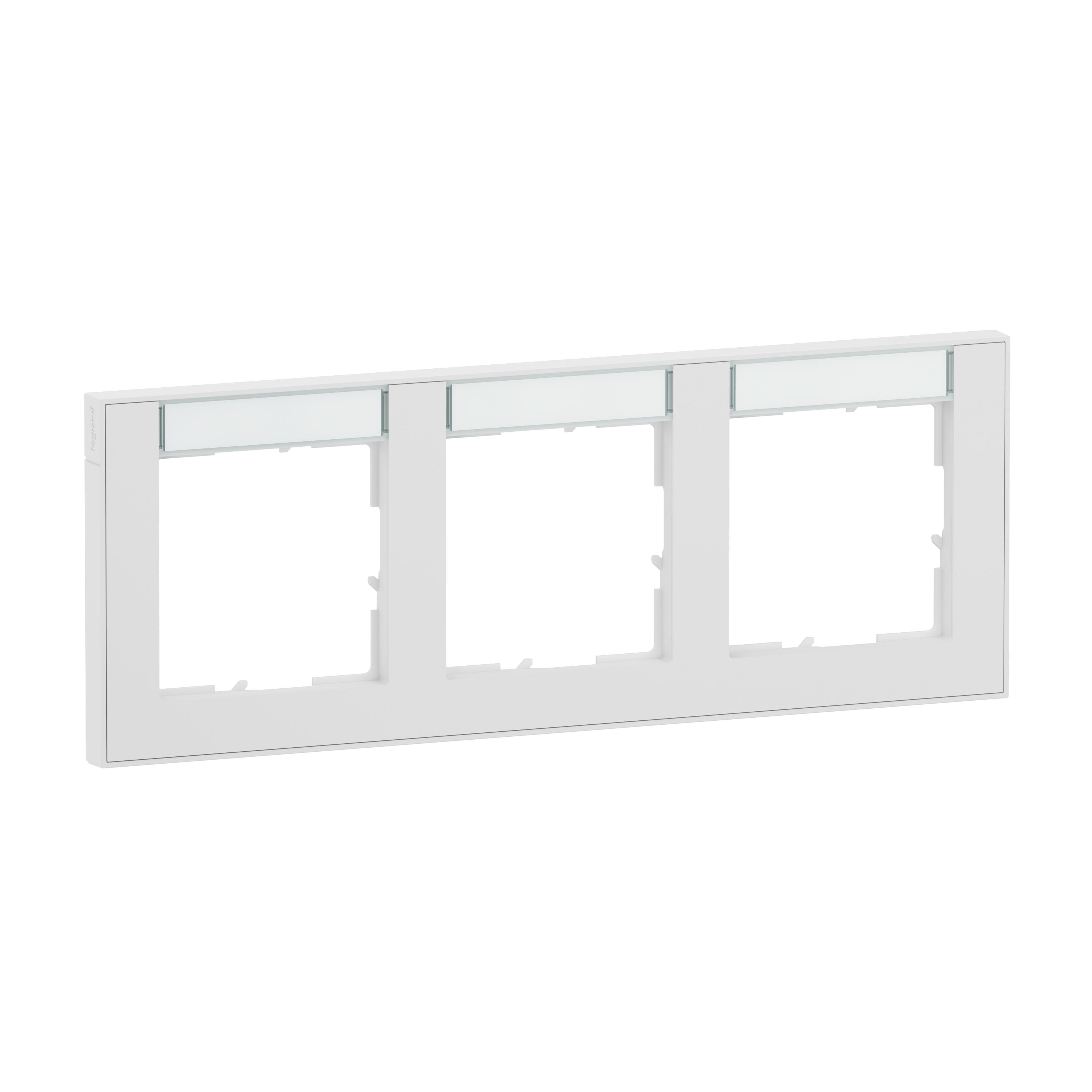 Legrand 765893 SEANO+ 3-fach Rahmen horizontal mit Beschriftungsfeldern, Ultraweiß