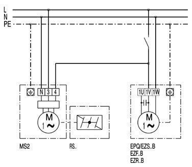 Maico MS 2 Stellmotor zum Öffnen und Schließen der Verschlussklap-pen RS