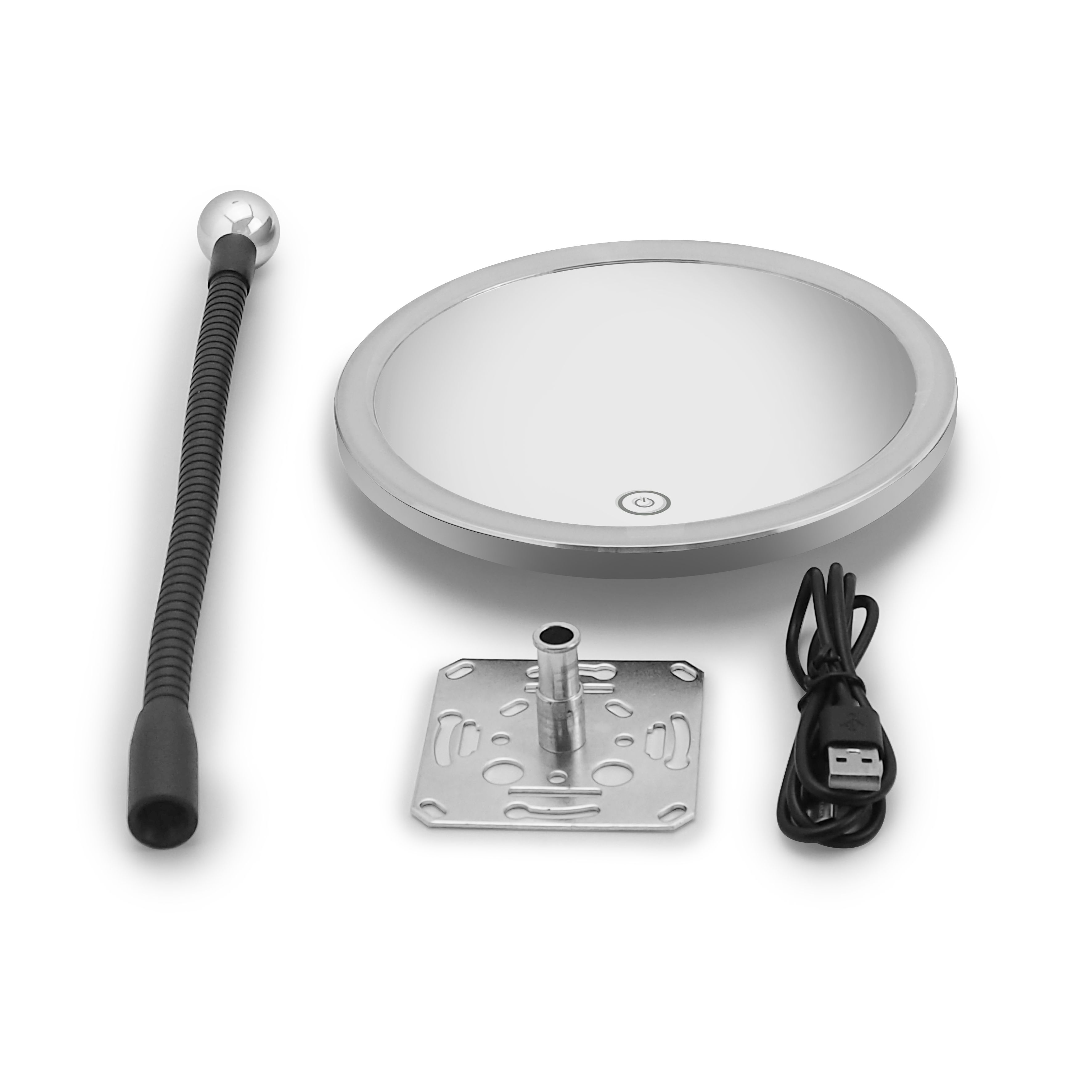 qles KSP0814 Kosmetikspiegel Silber mit Flexarm, für Merten System-M, Anthrazit, edelmatt