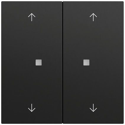 Gira 517474 Taster mit Wippe 2-fach Pfeilsymbole für Gira One und KNX, System 70, schwarz matt (lackiert)