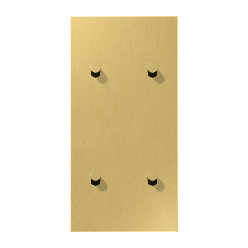 Jung ME12-25CK25 Abdeckung mit Kipphebel "Kegel", 2 x 2 Kipphebel, senkrecht, Serie LS 1912, Messing classic