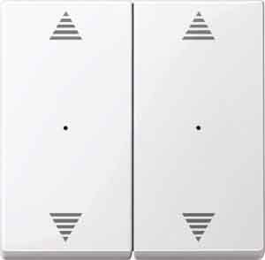 Merten 619725 Wippen für Tastermodul 2-fach mit Aufdrucken Auf/Ab, System M, aktivweiß glänzend