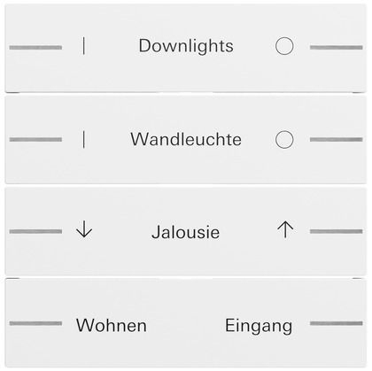 Gira 576470 Wippenset 4-fach individuell für Tastsensor 4.70, System 70, reinweiß glänzend