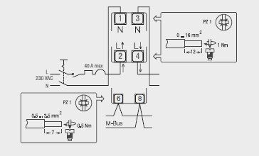 Hager ECM140D Energiezähler Wechselstrom, direkt 40A, MBUS,MID