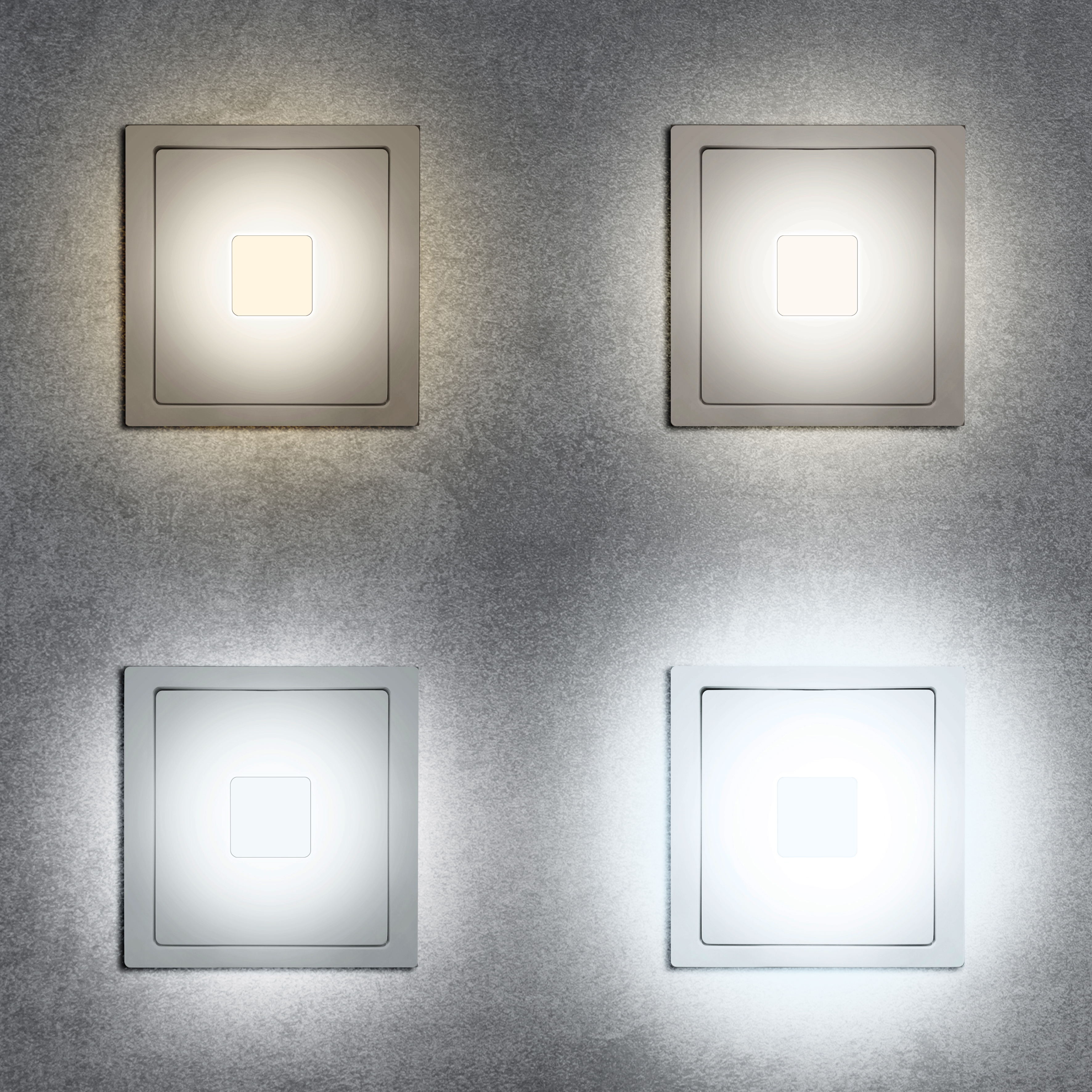 qles WEQ6035 Wandeinbauleuchte Quadrat, für Merten D-Life, beleuchtet/LED/warmweiß (3000k), Lotosweiß, brillant, IP44