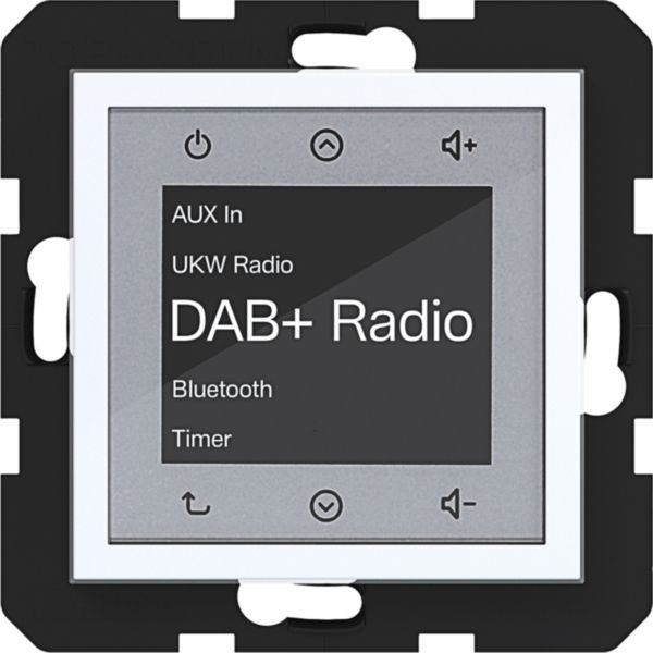 Hager WAN6111WG Radio Touch Unterputz DAB+, Bluetooth, A.x/C.x, lichtweiß glänzend