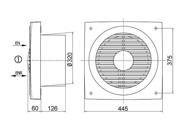 Maico EN 31 Wandeinbaulüfter, Ø310mm