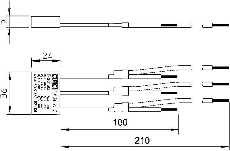 OBO Bettermann 5092460 ÜSM-A-2 Überspannungsschutz-Modul Typ 3