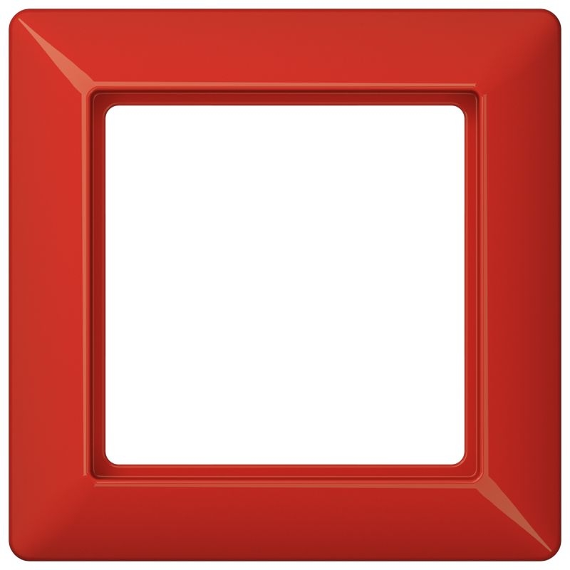 Jung AS581GLRT Rahmen 1-fach für Abdeckungen mit Glasscheibe, AS 500, Thermoplast, rot, senkrechte und waagerechte Montage