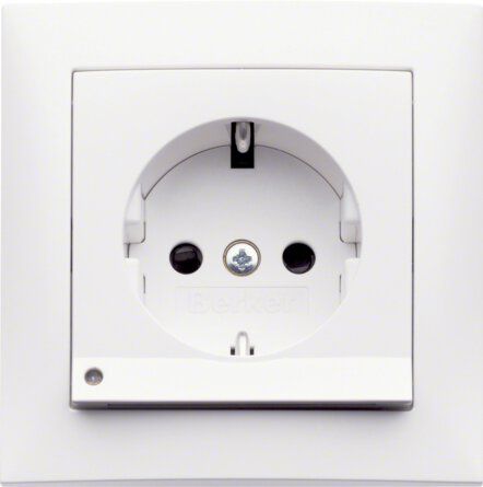 Berker 41098989 Schutzkontakt-Steckdose mit LED-Orientierungslicht, S.1/B.3/B.7, polarweiß glänzend