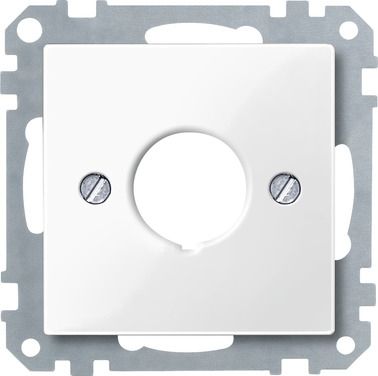 Merten 393819 Zentralplatte für Befehlsgeräte, System M, polarweiß glänzend