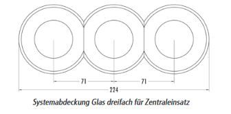 THPG 100611 Systemabdeckung Mittelteil Weißglas