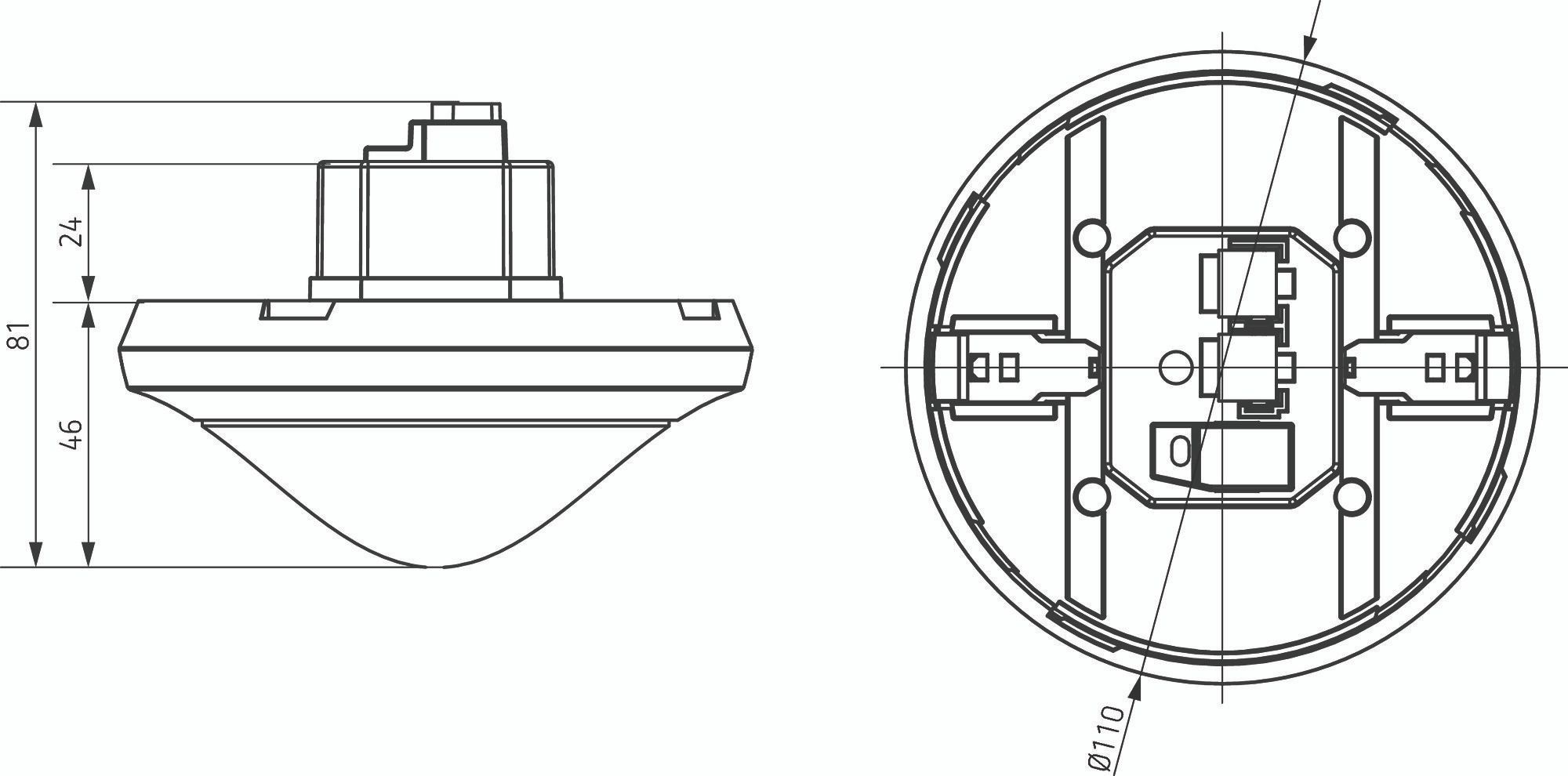 Theben 2089520 theRonda S360 KNX UP WH Präsenzmelder für UP-Deckenmontage, weiß