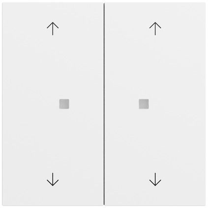 Gira 538672 Wippe 2-fach mit Pfeilsymbolen und Kontrollfenster, System 70, reinweiß seidenmatt (lackiert)