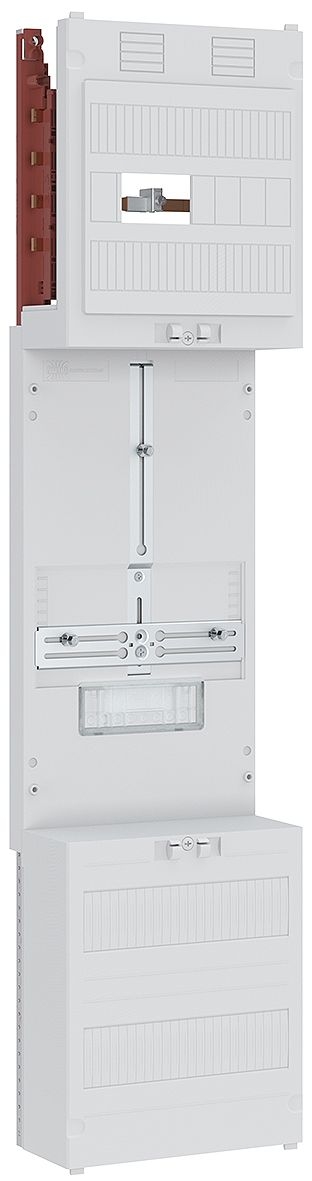 ABN Z17ZZ0410 Zählerfeld 3Pkt, 1Z, o.V. unbestückt mit Sammelschienensystem, 4-polig, BxH 250x1050 mm, grau