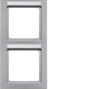 Berker 10526094 Rahmen 2-fach mit Beschriftungsfeld senkrecht, Q.3, aluminium samt