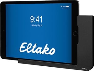 Eltako OnWall-sz Universal-Wand-Dockingstation für alle Lightning-iPads, mit Ladefunktion, Alu schwarz eloxiert