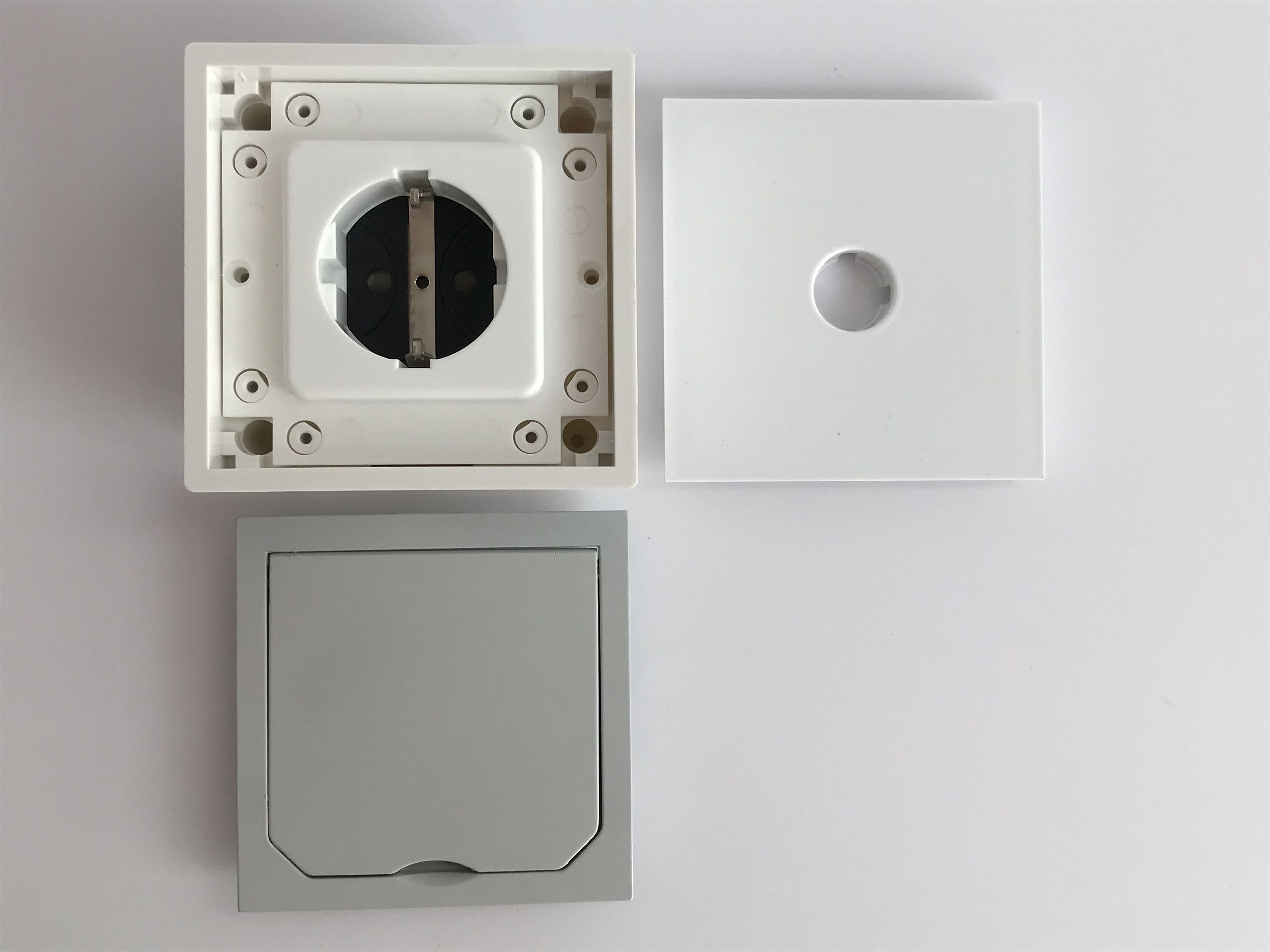 ABL-1471460 Schutzkontakt-Steckdose für Boden-u. Wandeinbau, grau