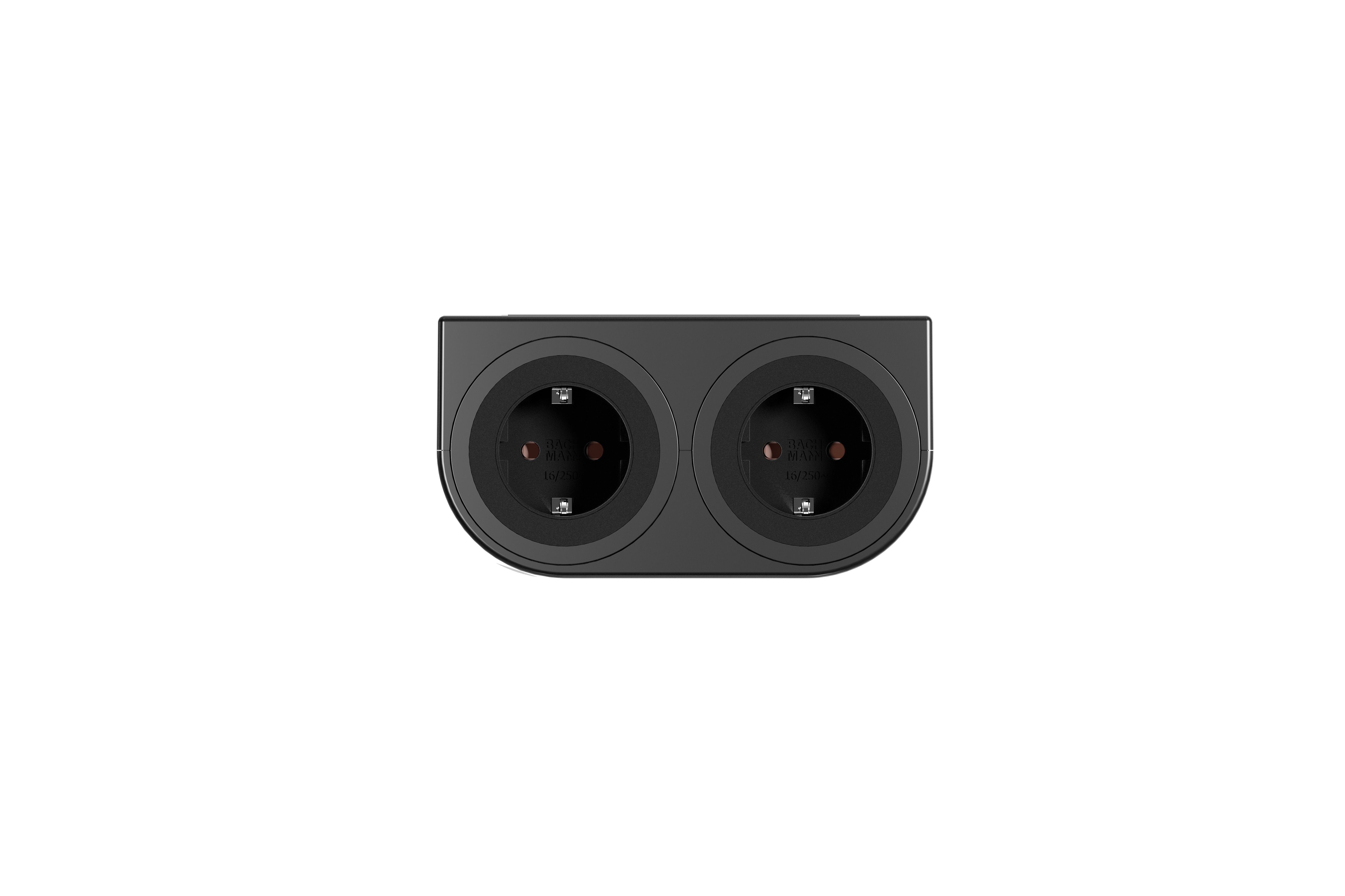 Bachmann BM0020103 Steckdoseneinheit PIX HOLDER 2-fach, 2x Schutzkontaktsteckdose, 0,2 m GST18, schwarz