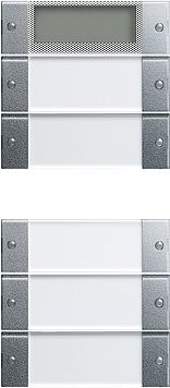 Gira 214526 Wippenset 5-fach Plus (2+3) mit Beschriftungsfeld, System 55, Klar/Farbe alu