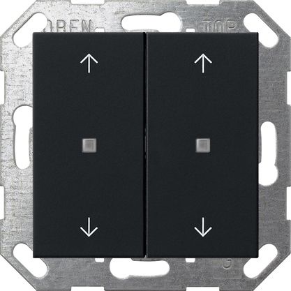 Gira 5174005 Taster Wippe 2-fach Pfeile , One und KNX, System 55, schwarz matt