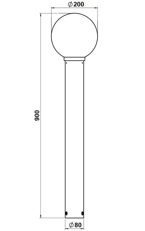 Albert 692261 Pollerleuchte, Höhe 0,81m, Edelstahl, Blasenglas klar