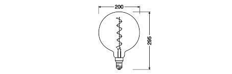 Ledvance 4058075761278 Vintage 1906® LED GLOBE 200, 320 °, 4,8 W, 818, 150 lm, E27, dimmbar