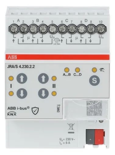 ABB JRA/S4.230.2.2 Jalousie-/Rollladenaktor, 4-fach, 230 V AC, man. Bed., REG