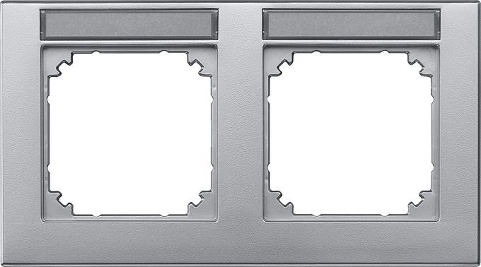 Merten 472260 Rahmen 2-fach beschriftbar, waagerechte Montage, M-PLAN, aluminium