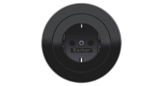 Berker 41092045 Schutzkontakt-Steckdose mit LED-Orientierungslicht und erhöhtem Berührungsschutz, Serie R.Classic, schwarz glänzend