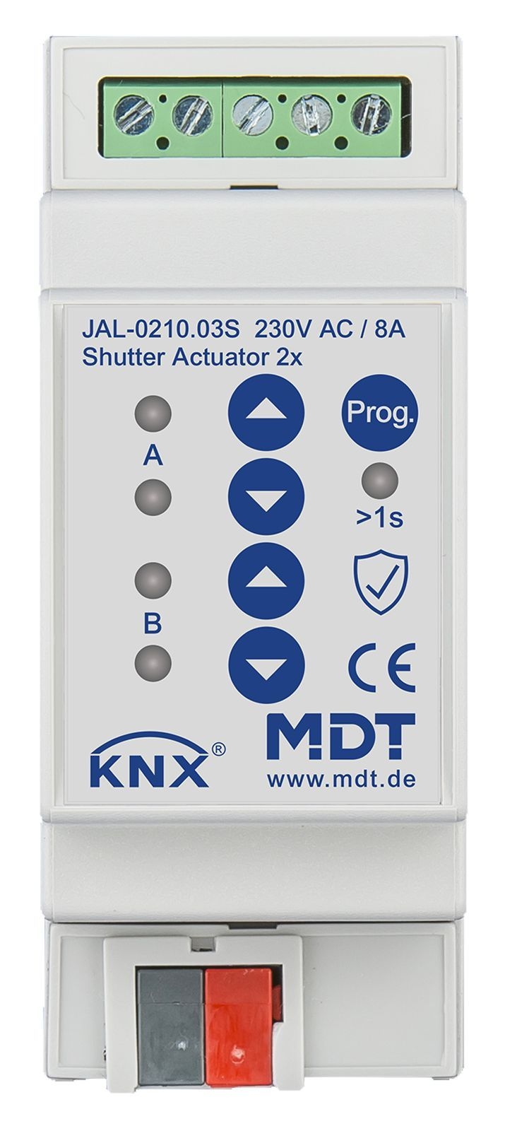 MDT JAL-0210.03S KNX Jalousieaktor 2-fach, 2TE REG, 8 A, 230 V AC