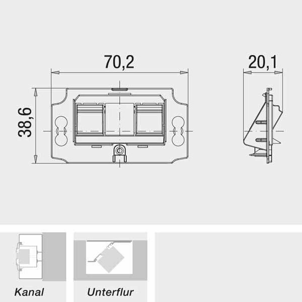 Rutenbeck 13900002 Montageadapter, 3-fach