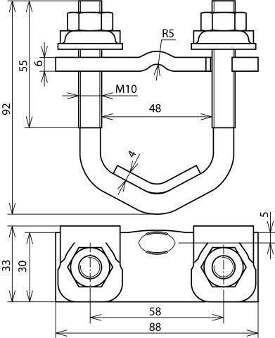 Dehn + Söhne 308 046 Bügelklemme für große Durchmesser