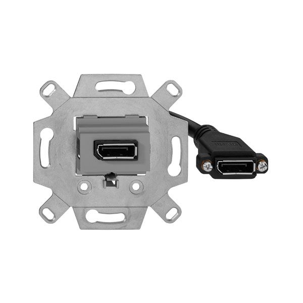 Rutenbeck 17010560 DisplayPort-Anschlussdose, 1-fach, mit Kabelpeitsche (15 cm), für handelsübliche TAE-Zentralstücke, abbrechbarer