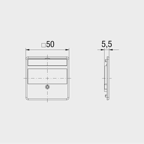 Rutenbeck 13910002 Zentralstück für 3 modulare Stecköffnungen RJ45, mit Beschriftungsfeld, perlweiß