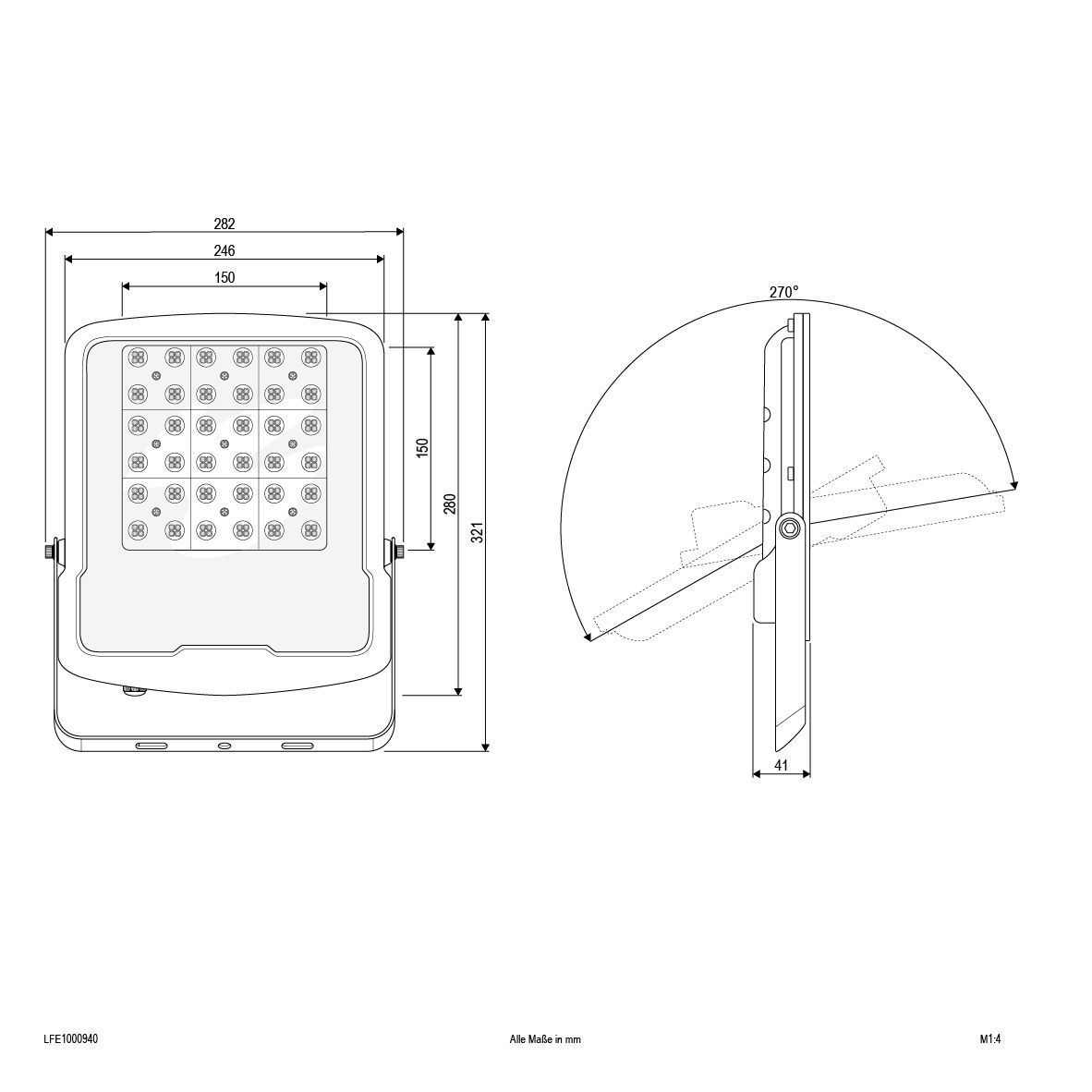 EVN LFE1000940 LED Fluter / Strahler 4000K, 12500lm