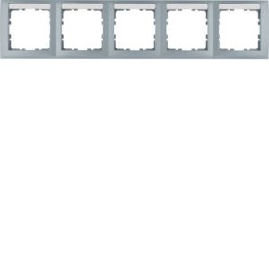 Berker 10259959 Rahmen 5-fach waagerecht mit Beschriftungsfeld S.1 aluminium matt