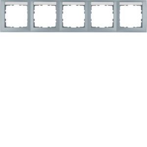 Berker 10259959 Rahmen 5-fach waagerecht, mit Beschriftungsfeld, S.1, aluminium matt