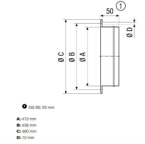 Maico GS 40 Gegenstutzen zur Montage von elastischen Manschetten DN 400 an Lüftungsleitungen