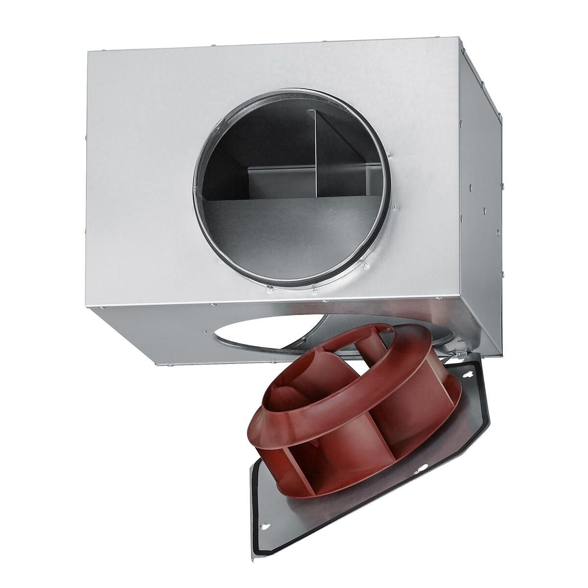Helios 00019 SVS-EC-200 EC Radial-Rohrventilator schallgedämpft, Ø 200 mm, 4 PH, 200-240V, 50/60Hz regelbar, 1030 m³/h