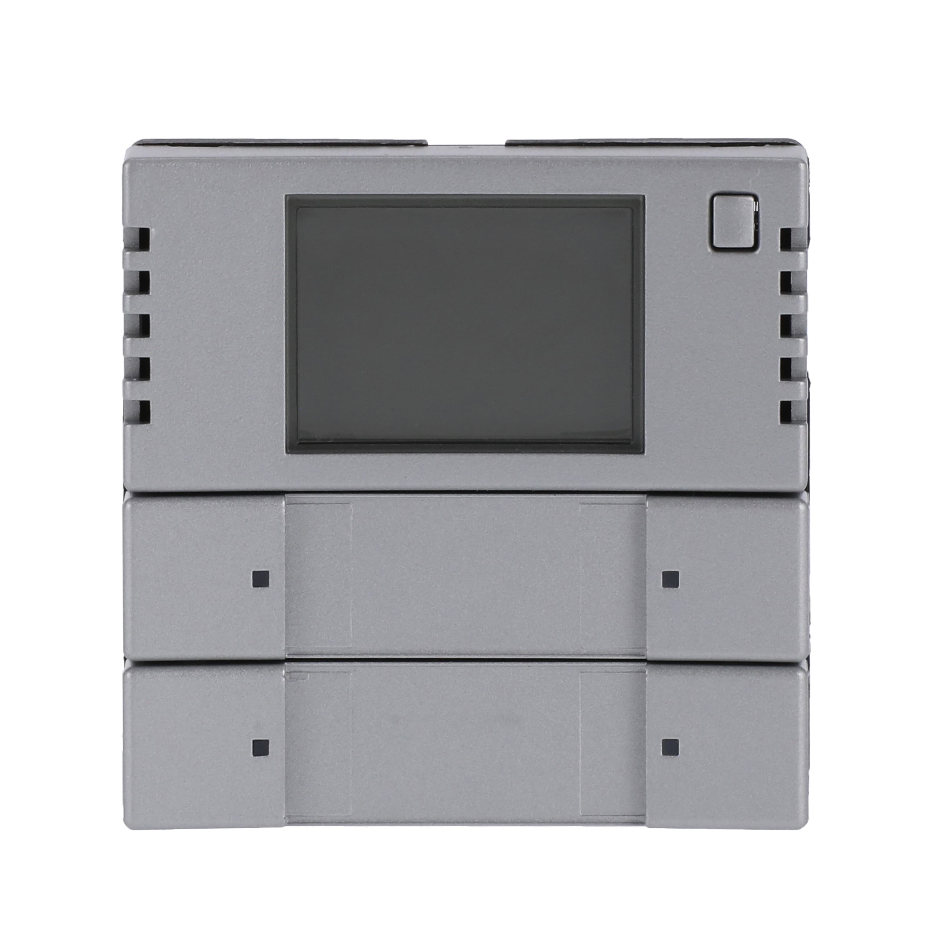 Busch-Jaeger 6128/28-83 Bedienelement 2/4-fach, Raumklima, mit Raumtemperaturregler, Multifunktion/Farbkonzept, aluminium silber matt, Plattform 63, KNX