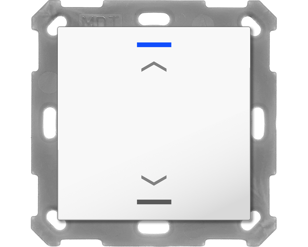 MDT BE-TAL5501.A1 KNX Taster Light 55 1-fach, RGBW, Reinweiß glänzend, Jalousie