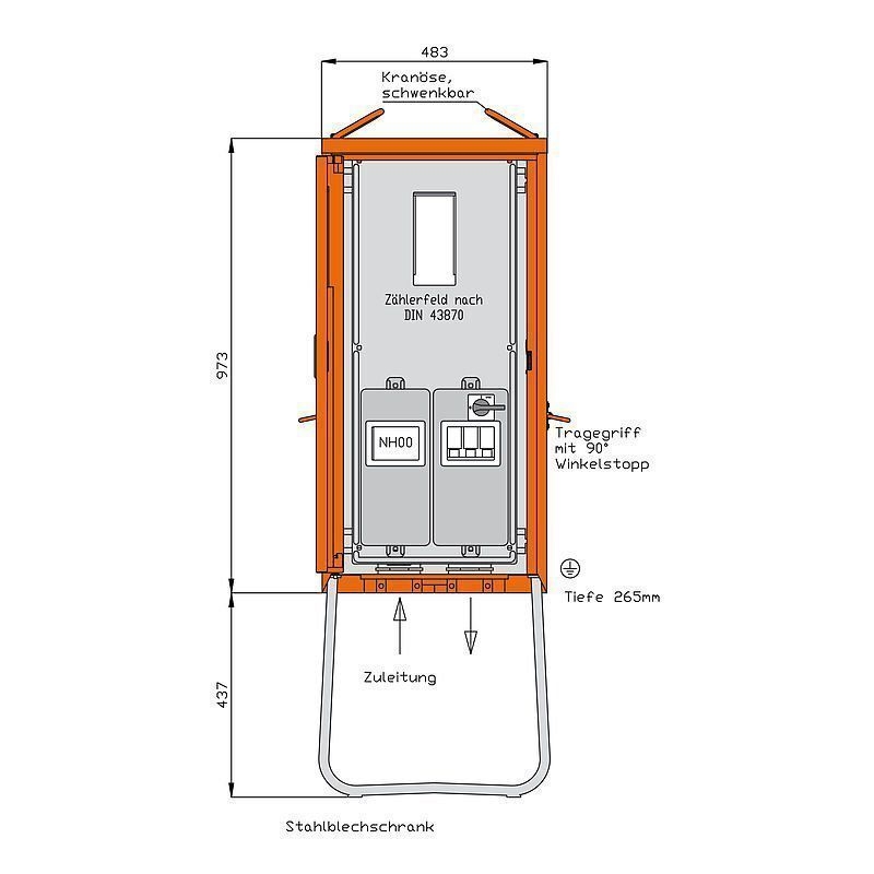Walther WA0011 Anschlussschrank 55kVA