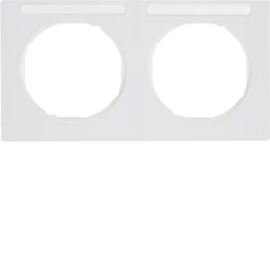 Berker 10122279 Rahmen 2-fach mit Beschriftungsfeld, R.3, polarweiß glänzend