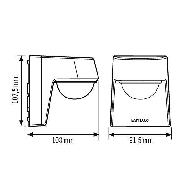 ESYLUX EM10025365 Aussenbewegungsmelder DEFENSOR MD 200° 24 IR 1C IP55 AN