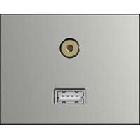 Berker 3315397004 USB/3,5 mm Audio Steckdose, K.5, edelstahl matt lackiert