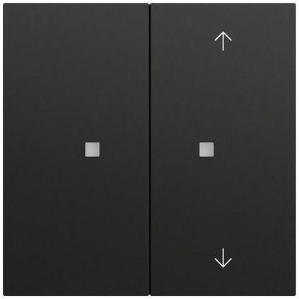 Gira 517574 Taster mit Wippe 2-fach unbedruckt / Pfeilsymbole für Gira One und KNX, System 70, schwarz matt (lackiert)