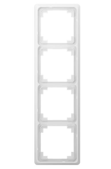 Jung CDP584WW Rahmen 4-fach, senkrechte und waagerechte Montage, Duroplast, CD PLUS, alpinweiß