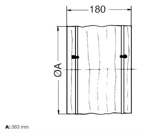 Maico EL 35 Elastische Manschette mit 2 Spannbändern zur schall- und vibrationsgedämpften Montage von Rohrventilatoren, Kunststoff, DN 300
