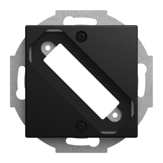 Busch-Jaeger 2549-915 Zentralscheibe 1-fach mit Tragring für 25-polige D-Subminiatur-Steckverbinder, Busch-balance SI, schwarz matt